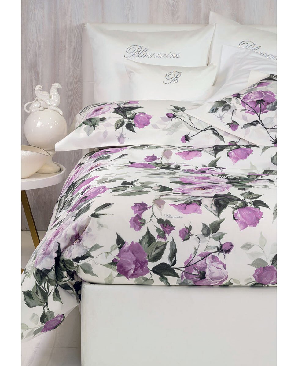 Blumarine Parure Copripiumino Matrimoniale In Raso Di Cotone Adele