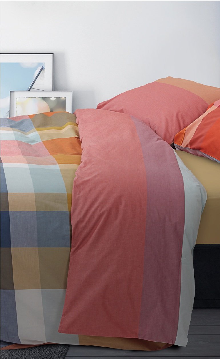 Daunex Parure Copripiumino Tinto In Filo Double Face Brighton