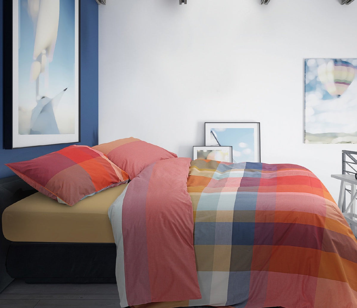 Daunex Parure Copripiumino Tinto In Filo Double Face Brighton