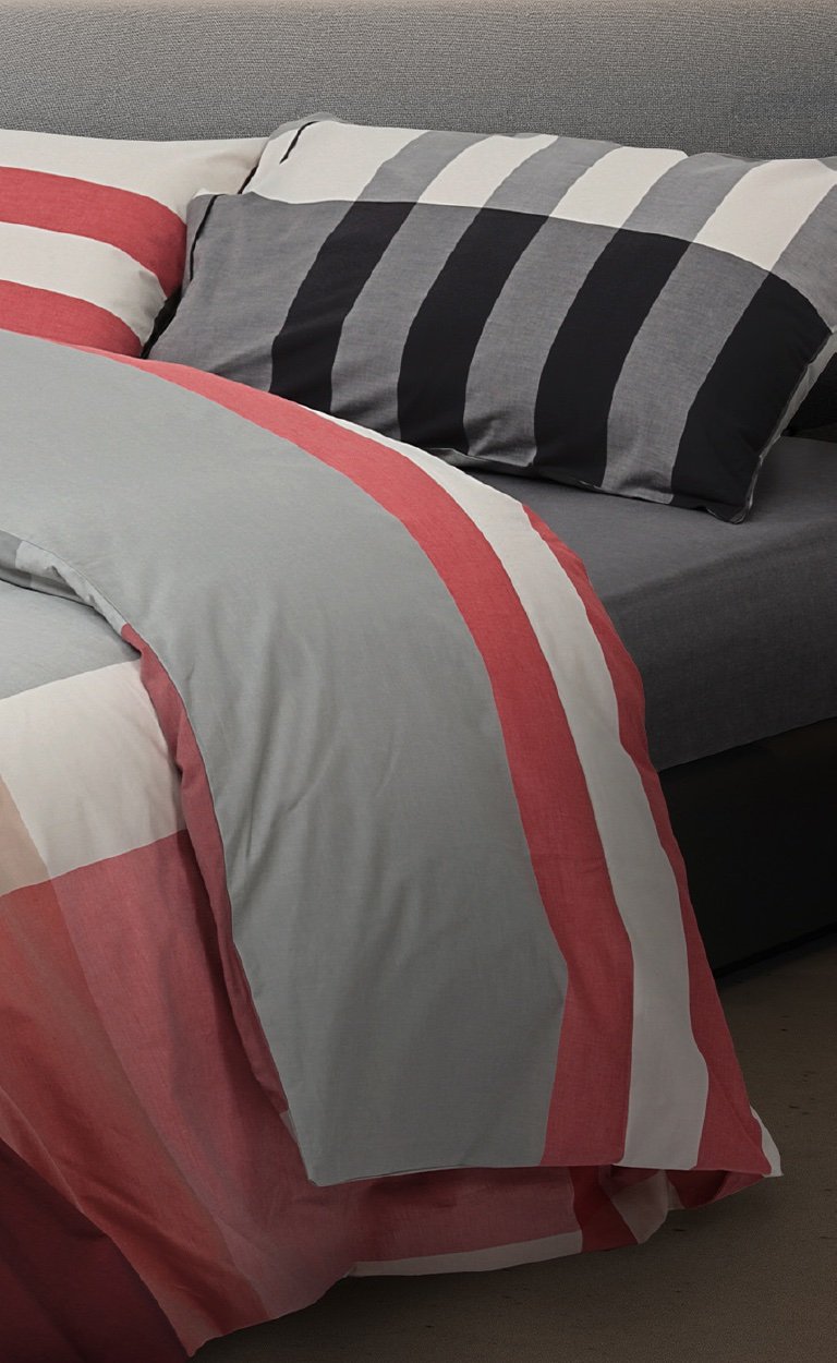 Daunex Parure Copripiumino Tinto In Filo Double Face Liverpool Rosso