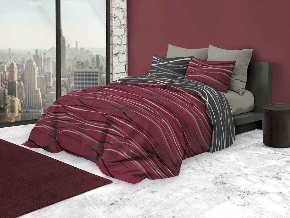 Daunex Parure Copripiumino Double Face In Cotone Stampato Cork