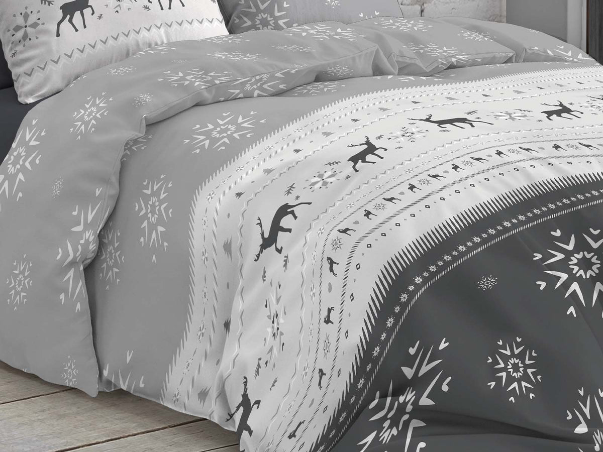 Daunex Parure Copripiumino Double Face In Cotone Stampato Isere