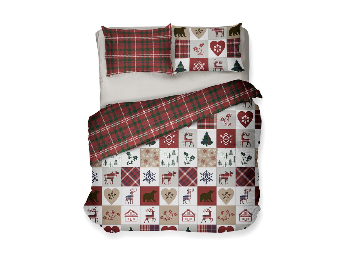 Daunex Parure Copripiumino Double Face In Cotone Stampato Aspen