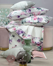 Blumarine Completo Lenzuola Matrimoniale In Raso Di Cotone Biancofiore