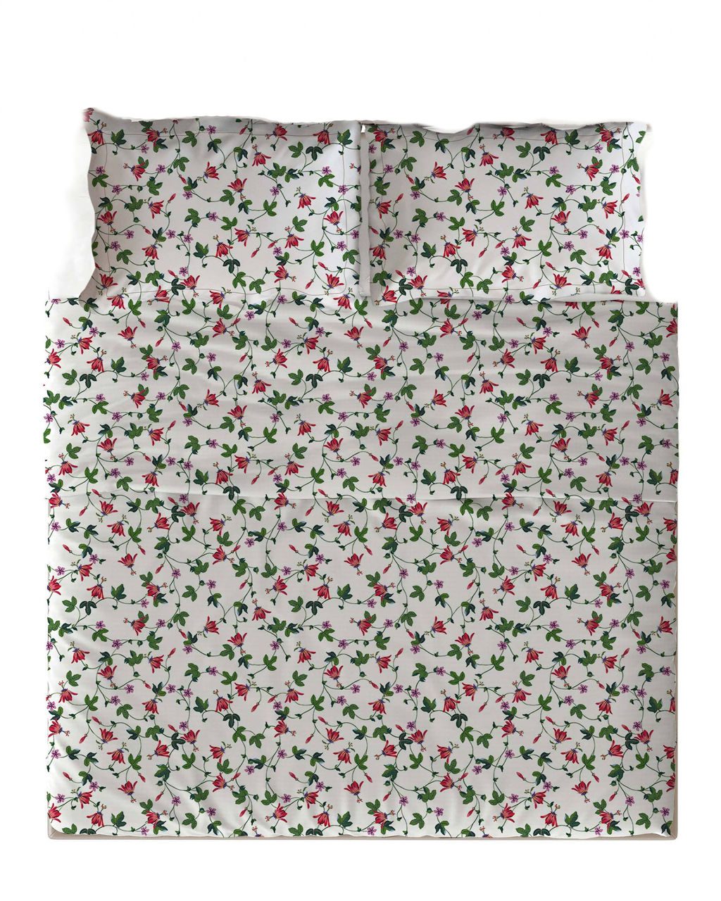 Tessitura Toscana Telerie Completo Lenzuola Matrimoniale In Raso Di Cotone Silene Fiore Piccolo
