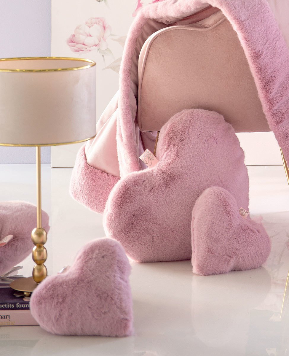 Blumarine Cuscino Arredo Cuore In Pelliccia Eden