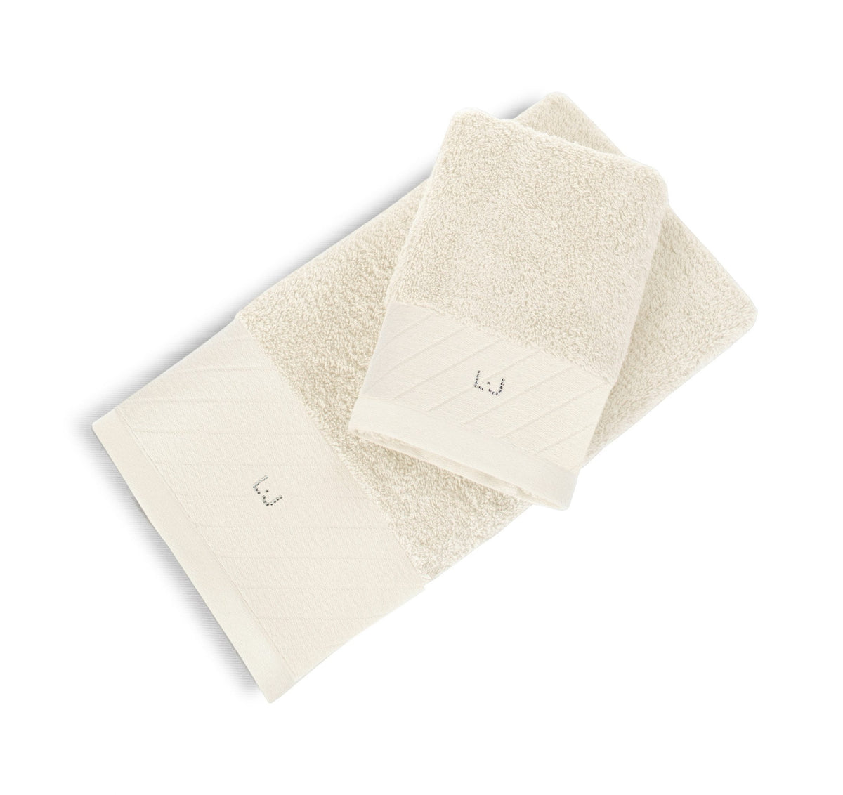 Liu Jo Set Asciugamani 1+1 In Spugna Di Cotone Diagonal Con Logo Sw Lb788B