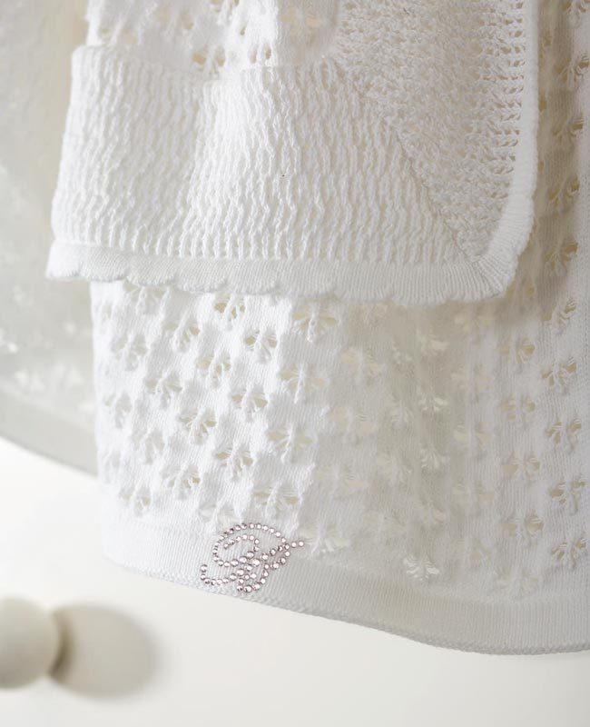 Blumarine Baby Copertina Per Culla E Carrozina In Cotone Diamante