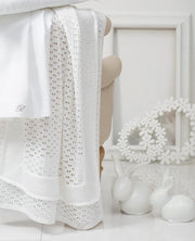 Blumarine Baby Copertina Per Culla E Carrozina In Cotone Diamante