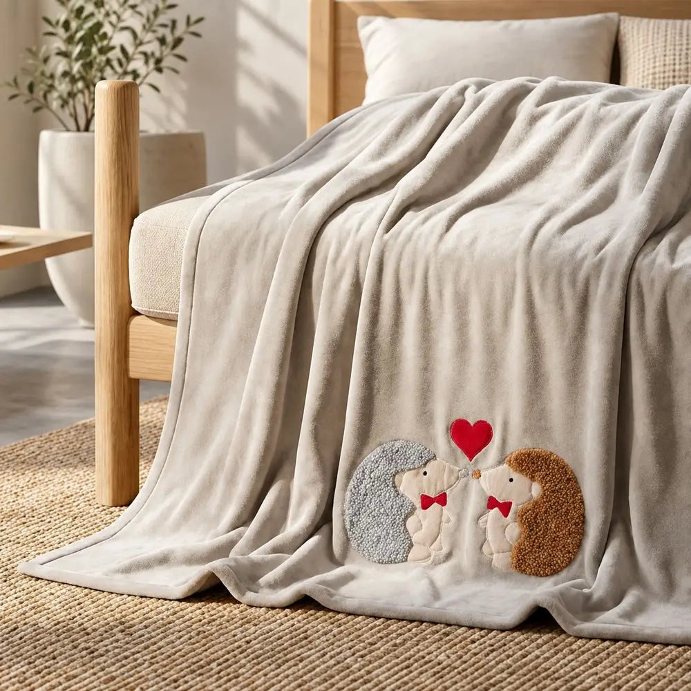 Daunex Plaid In Caldo E Morbido Pile Con Applicazione Fall In Love