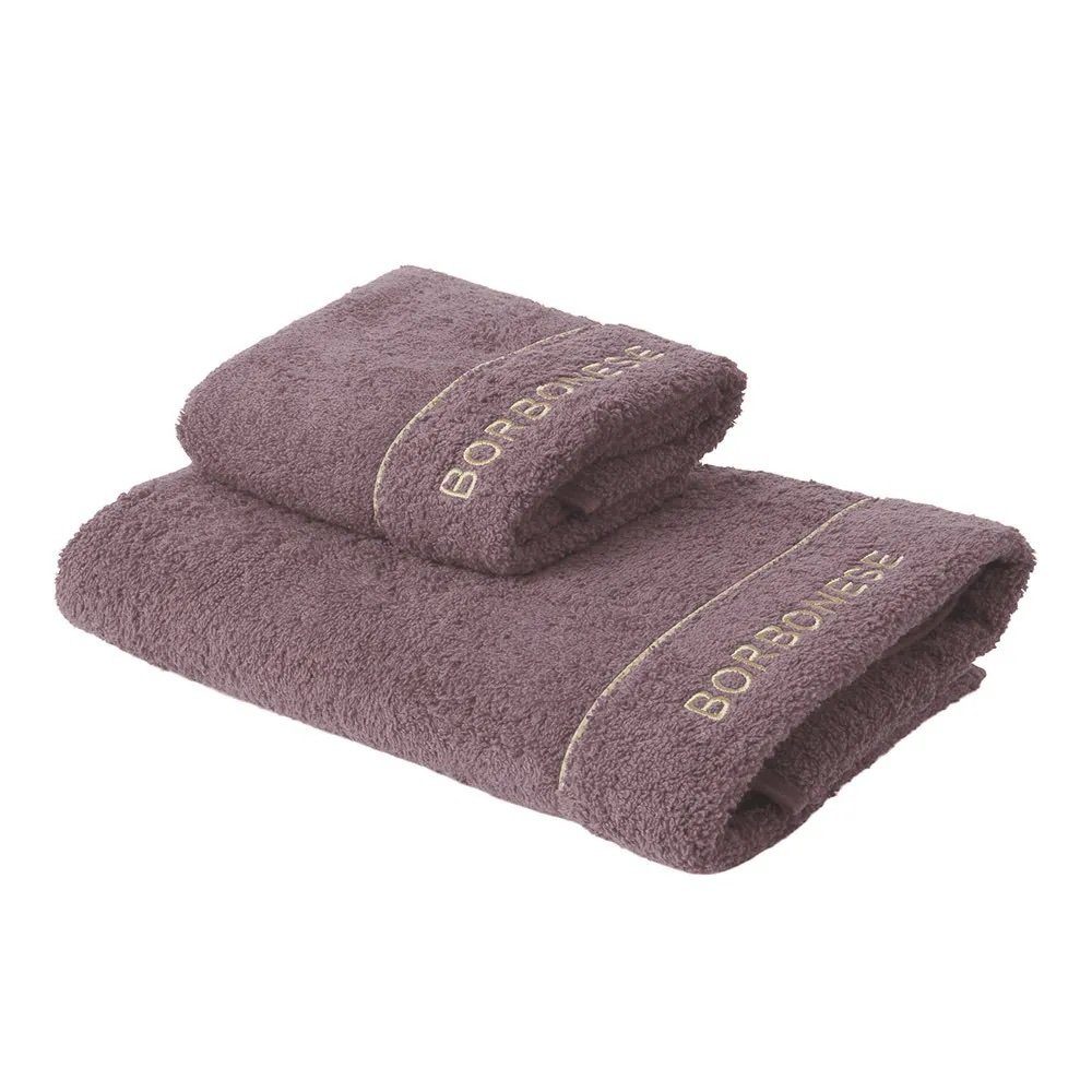 Borbonese Set Asciugamani 1+1 In Spugna Di Cotone Fine Op