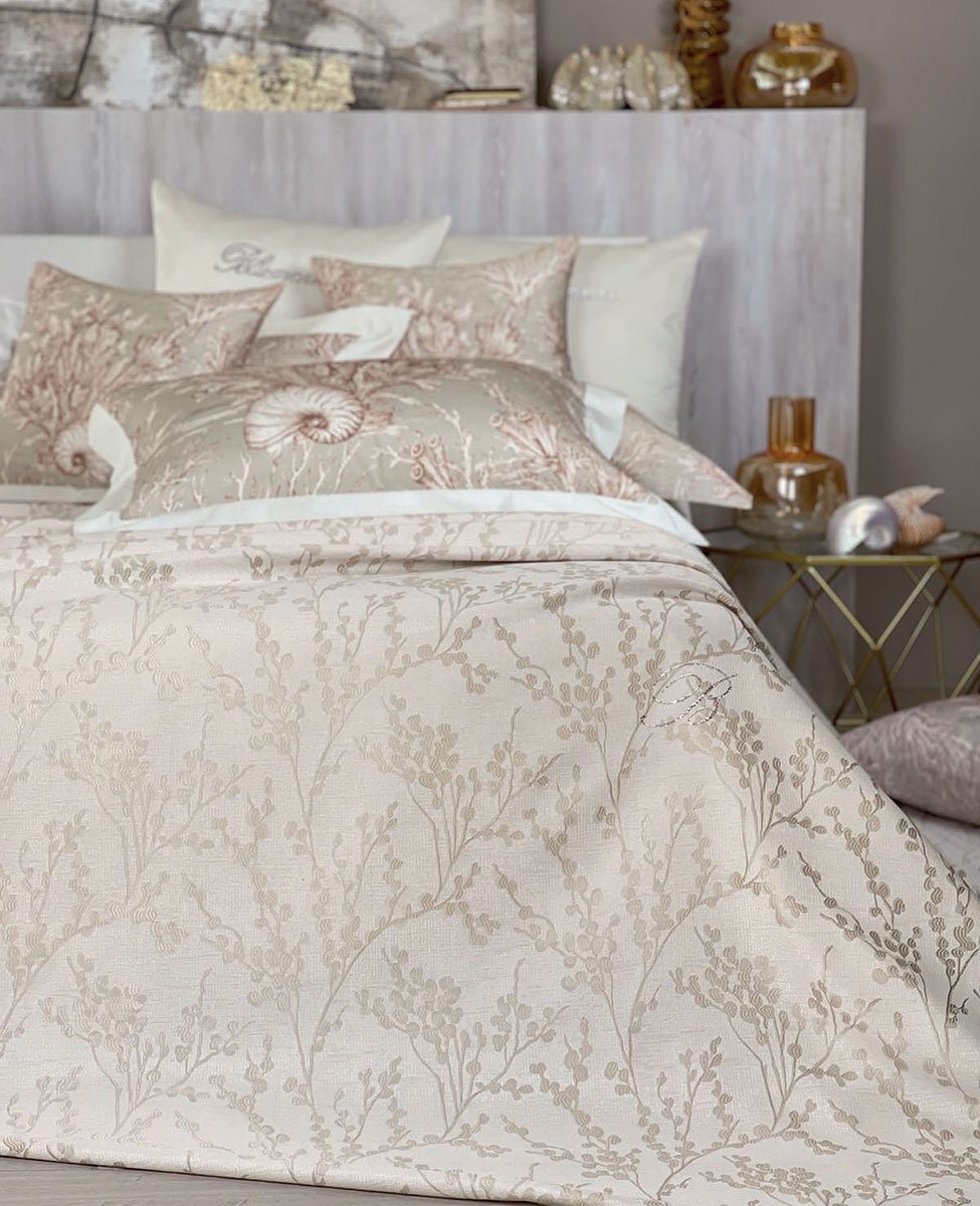 Blumarine Copriletto Liscio Matrimoniale In Tessuto Jacquard Gea