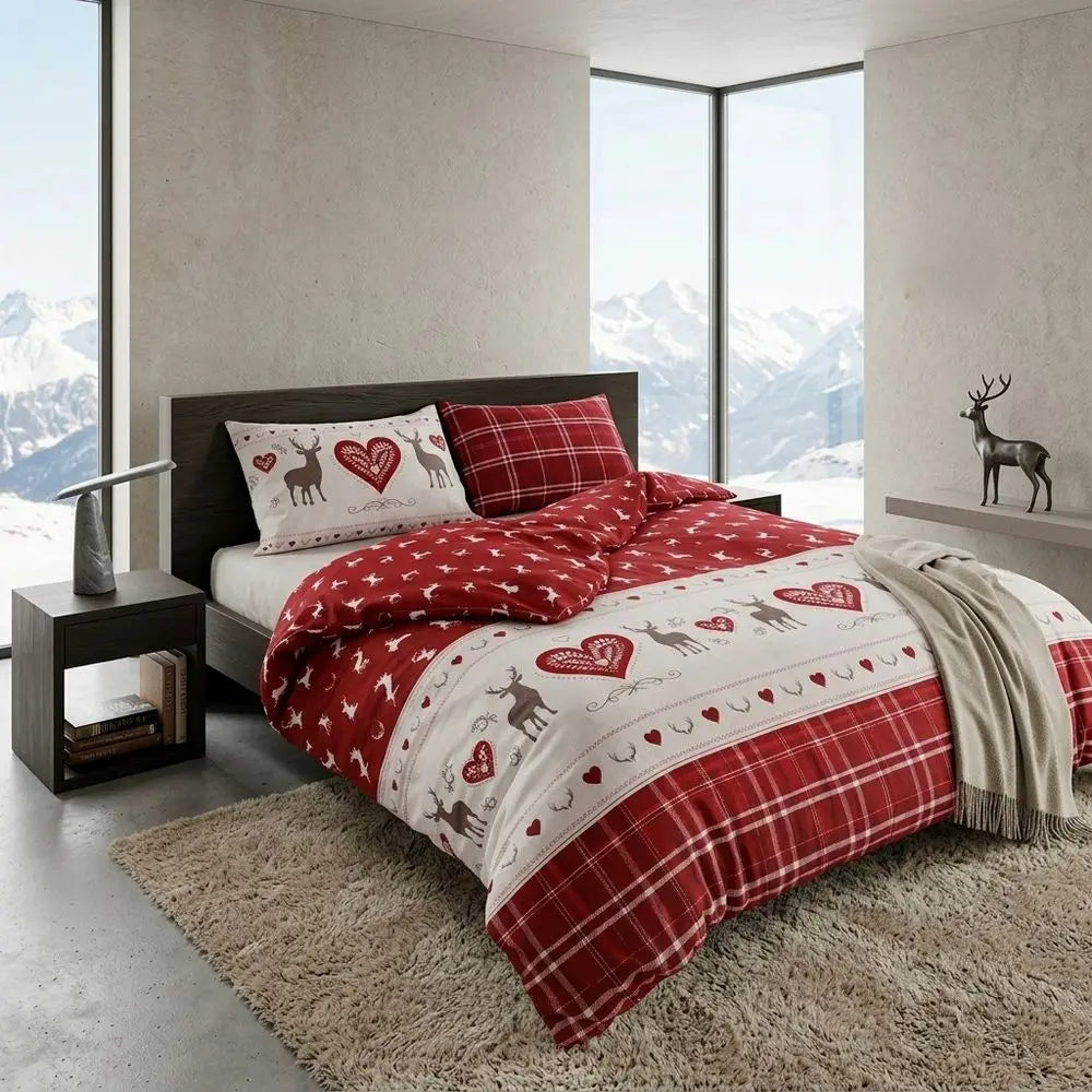 Daunex Parure Copripiumino Double Face In Cotone Stampato Grenoble