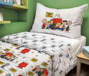 Peanuts Parure Copripiumino Singolo In Puro Cotone Snoopy Happiness