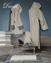 David Home Set Asciugamani 1+1 In Spugna Di Cotone Con Bordo Jacquard Horizon