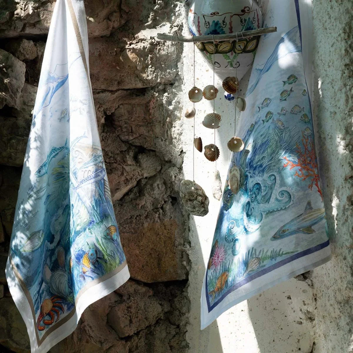 Tessitura Toscana Telerie Strofinaccio In Puro Lino Stampato Isuela