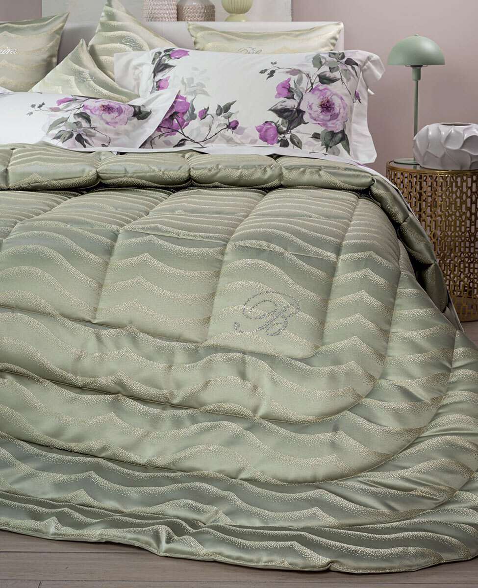 Blumarine Trapunta Matrimoniale In Jacquard Jasmine