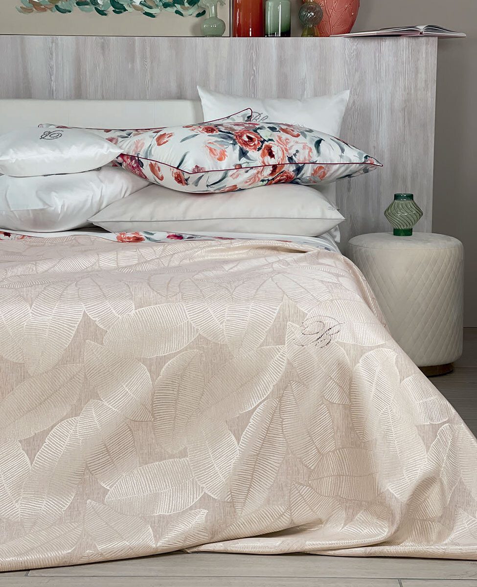Blumarine Copriletto Liscio Matrimoniale In Tessuto Jacquard Jennifer