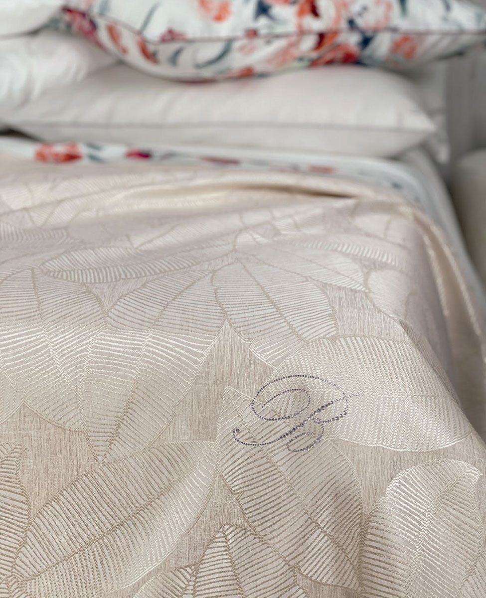 Blumarine Copriletto Liscio Matrimoniale In Tessuto Jacquard Jennifer