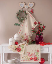 Blumarine Canovaccio Natalizio In Lino Stampato Jingle Bells