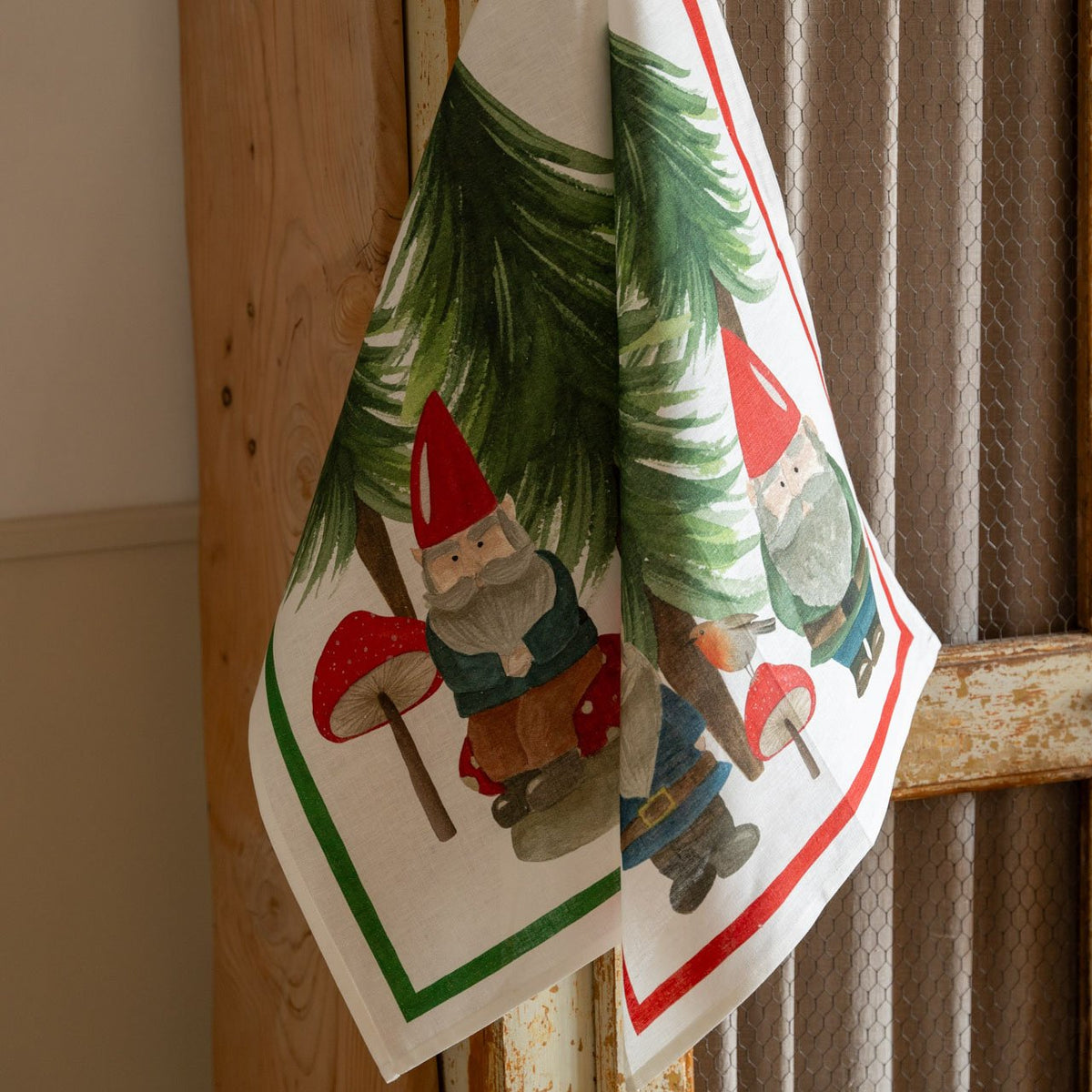 Tessitura Toscana Telerie Strofinaccio Natalizio In Lino Jolly Elf