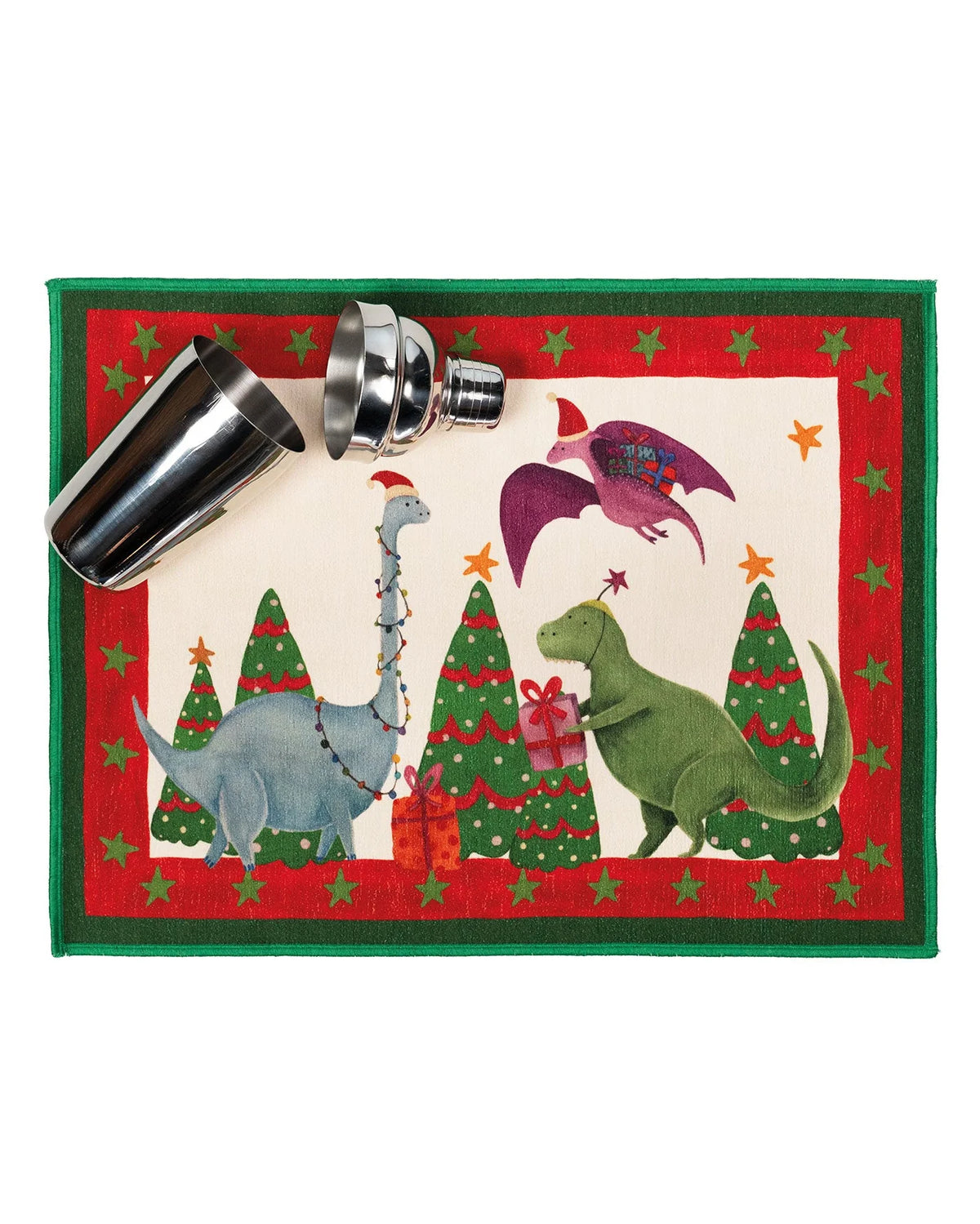Tessitura Toscana Telerie Set 2 Tovagliette Americane Natalazie Mymat Jurassic Xmas
