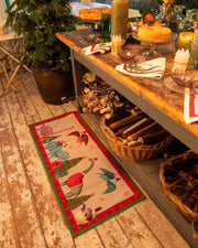 Tessitura Toscana Telerie Tappeto Tiptapp Natalizio Jurassic Xmas