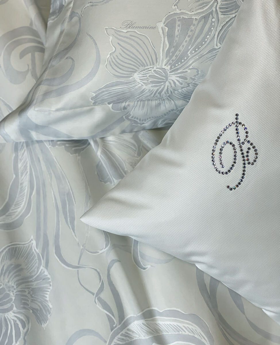 Blumarine Completo Copripiumino Matrimoniale In Raso Di Cotone La Pergola