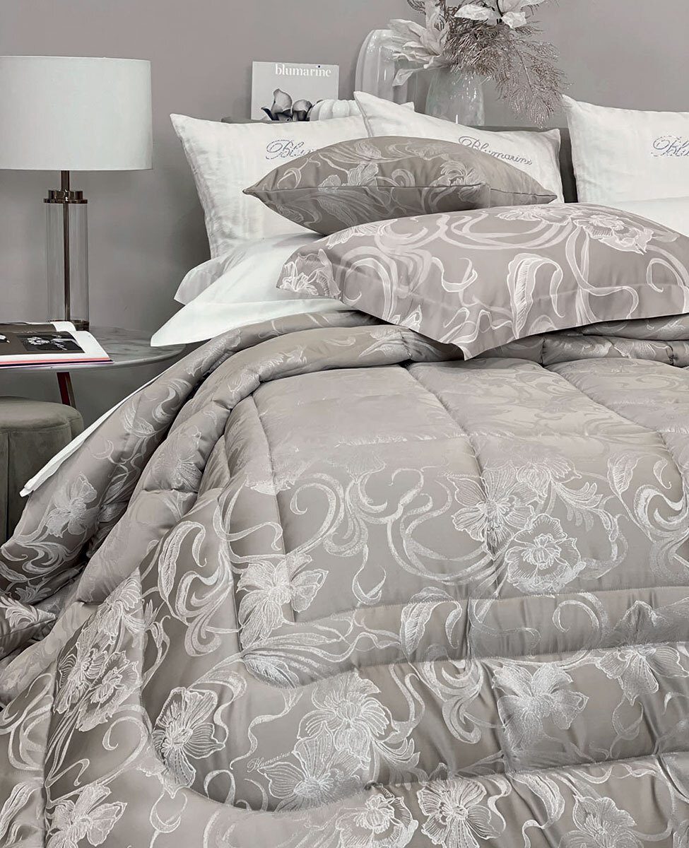 Blumarine Trapunta Matrimoniale In Tessuto Jacquard Lapis