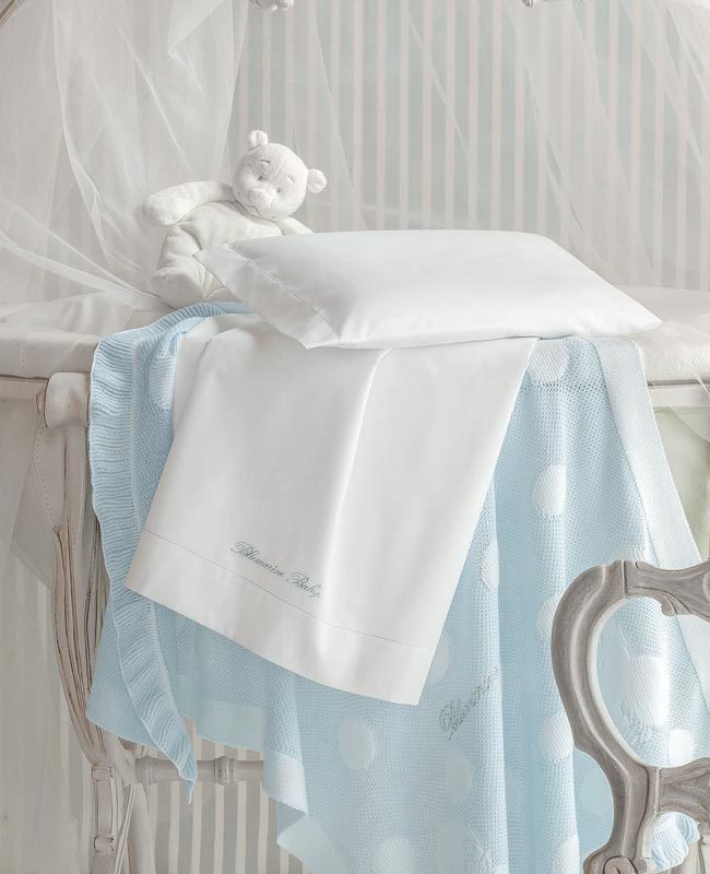 Blumarine Baby Completo lenzuola culla e carrozzina in percalle di cotone Confetto