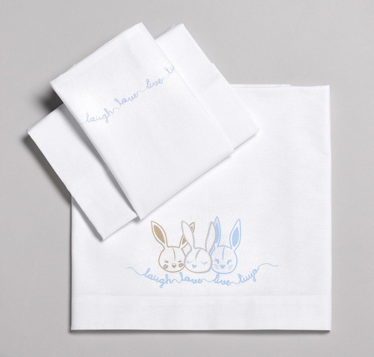 Liu Jo Baby Completo Lenzuola Culla/Carrozzina In Cotone Stampato Rabbits Bl544C