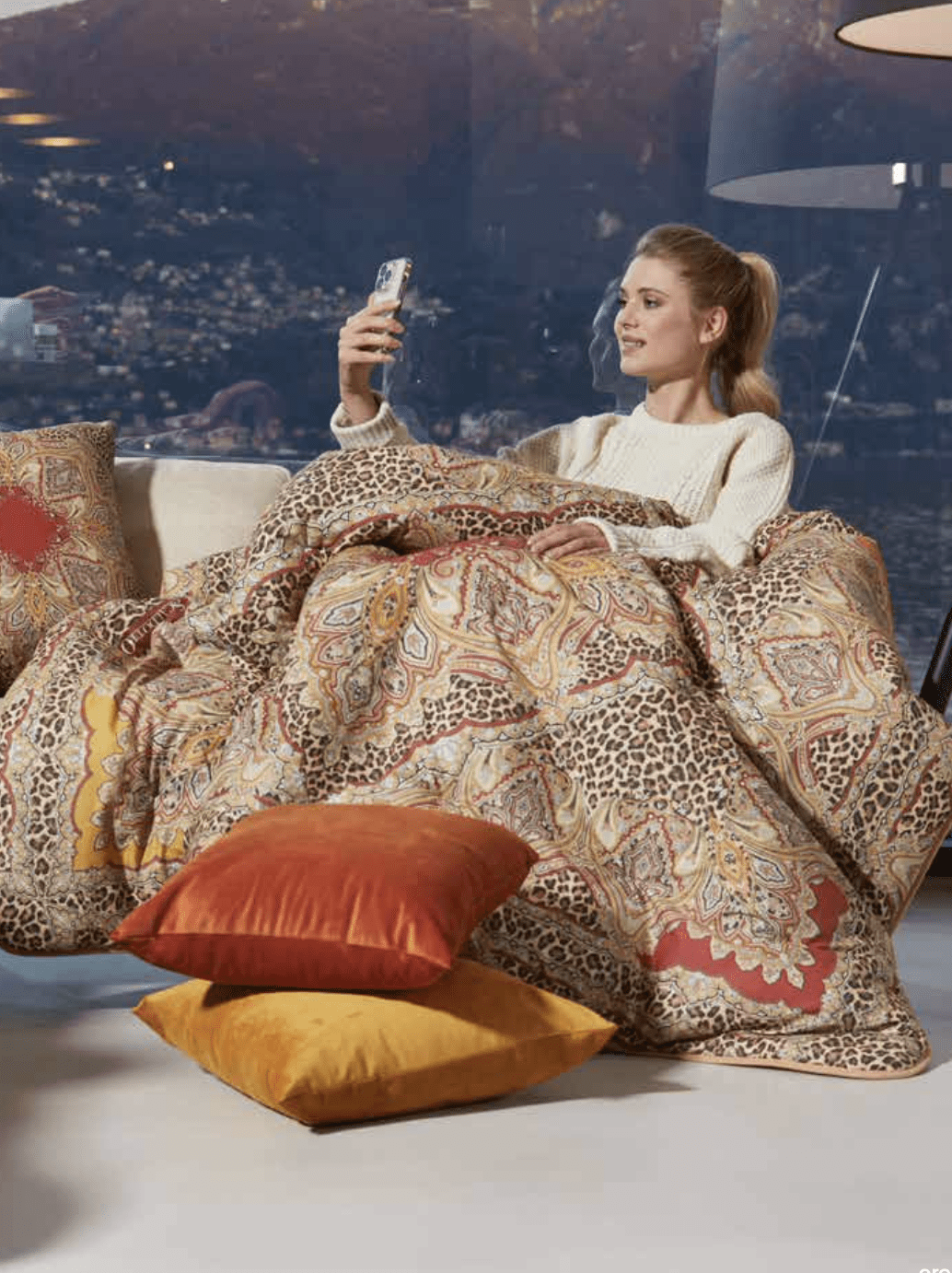 Caleffi Scaldotto Plaid Imbottito Leopard