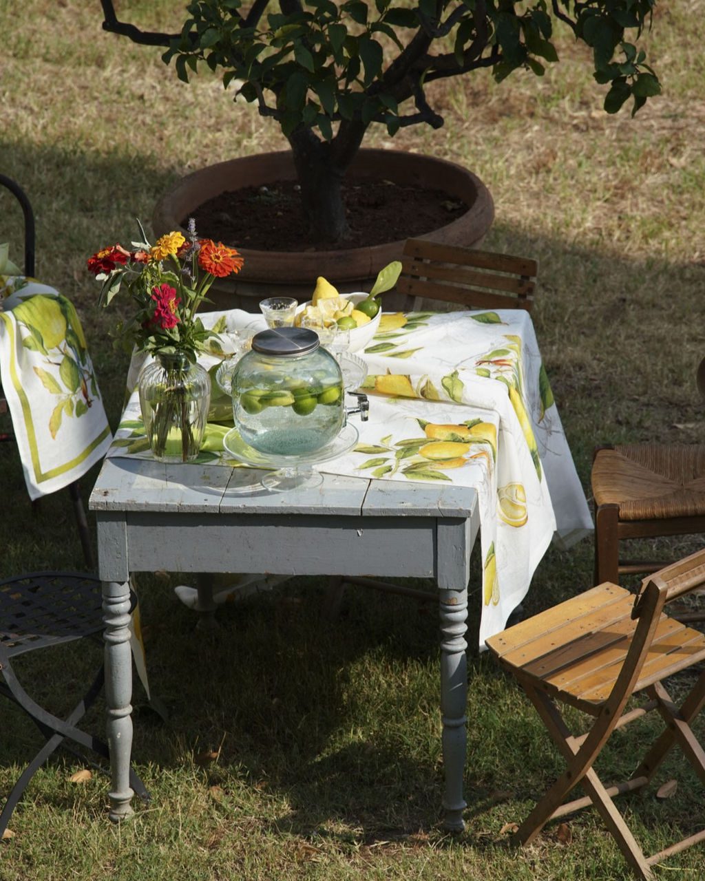 Tessitura Toscana Telerie Tovaglia E/O Runner In Lino Limoncello
