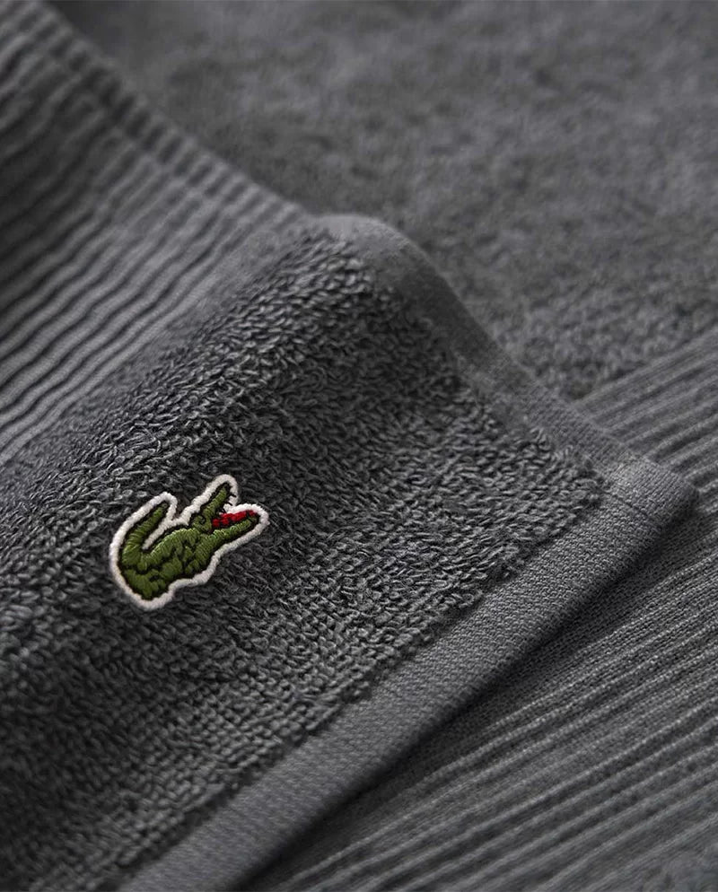 Lacoste Set Asciugamani 1+1 In Spugna Di Cotone Lecroco