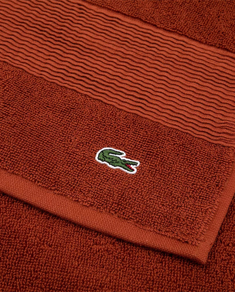 Lacoste Set Asciugamani 1+1 In Spugna Di Cotone Lecroco