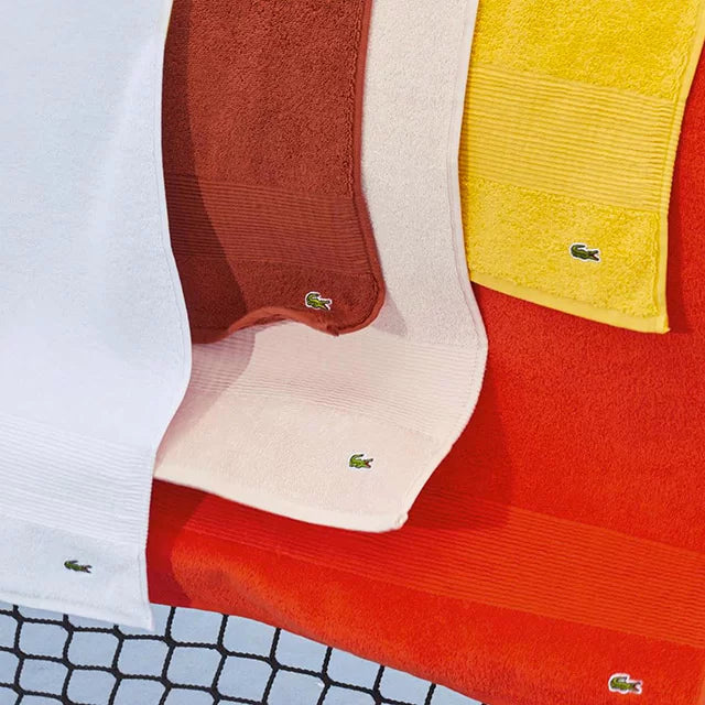 Lacoste Set Asciugamani 1+1 In Spugna Di Cotone Lecroco