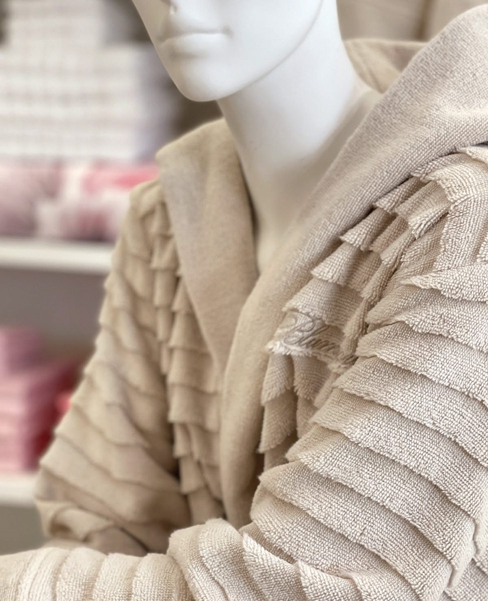Blumarine Accappatoio Con Cappuccio In Spugna Di Cotone Jacquard Mademoiselle