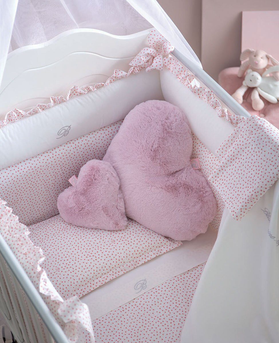 Blumarine Baby Completo Copripiumino Lettino Con Paracolpi In Percalle Di Cotone Malu'