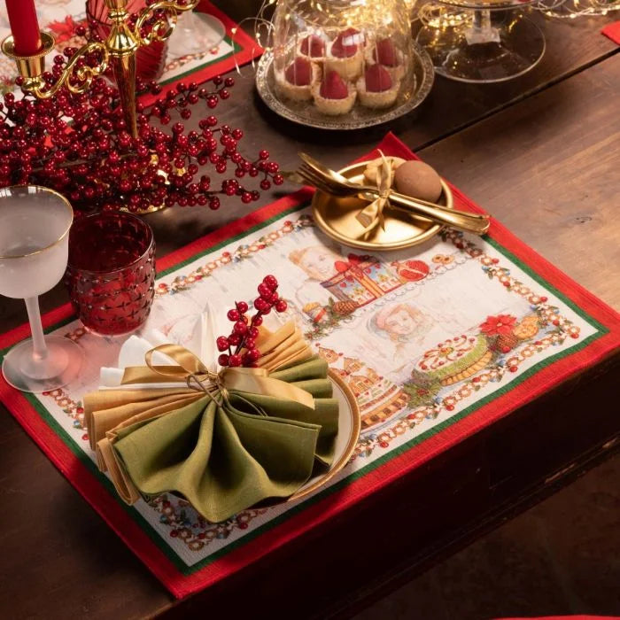 Tessitura Toscana Telerie Set 2 Tovagliette Americane Natalazie Mymat Noel Gourmand