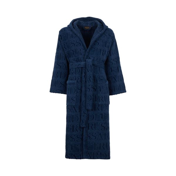 Trussardi Accappatoio Con Cappuccio In Spugna Di Cotone Overlogo