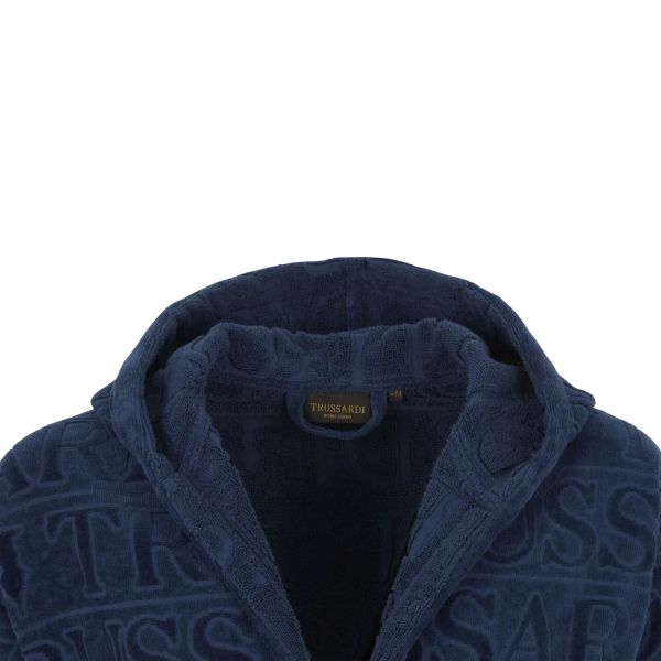 Trussardi Accappatoio Con Cappuccio In Spugna Di Cotone Overlogo