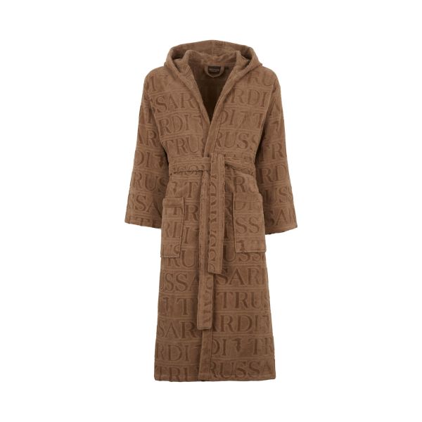 Trussardi Accappatoio Con Cappuccio In Spugna Di Cotone Overlogo