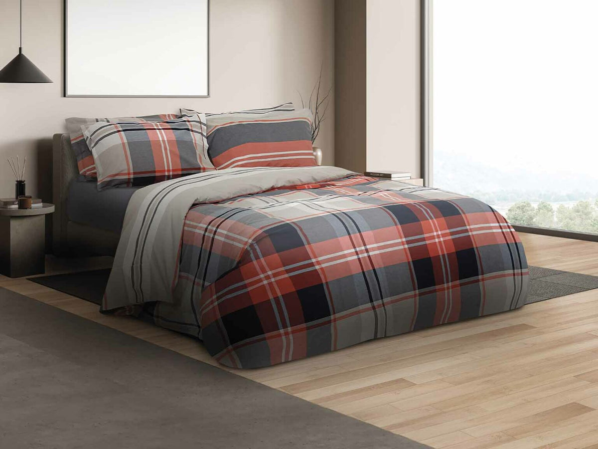 Daunex Parure Copripiumino Tinto In Filo Double Face Oxford