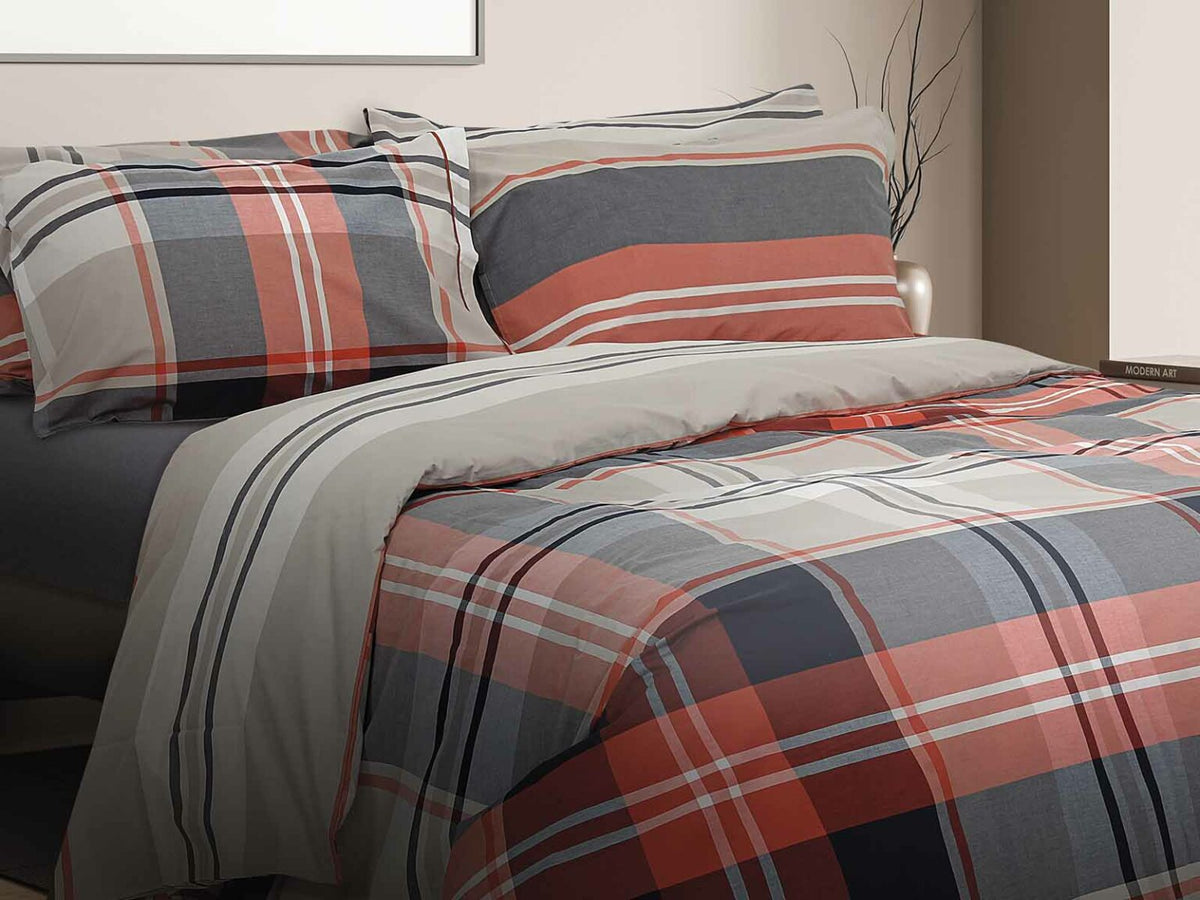Daunex Parure Copripiumino Tinto In Filo Double Face Oxford