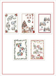 Tessitura Randi Set 5 Strofinacci Natalizi Assortiti In Cotone Stampato Merry Christmas