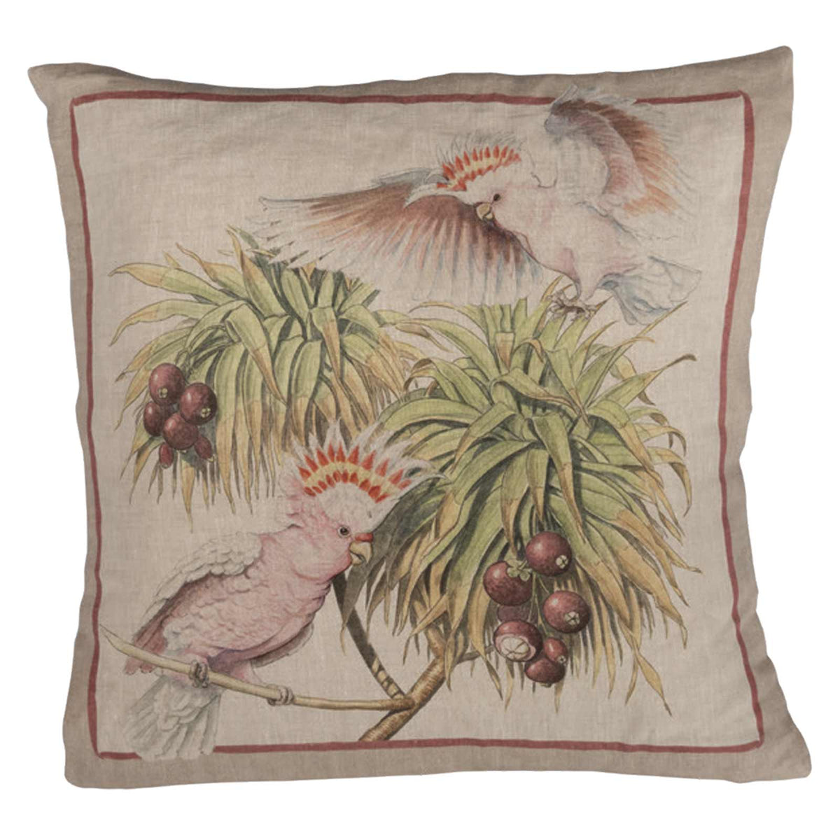 TESSITURA TOSCANA TELERIE CUSCINI DECORATIVI LINO PARROT