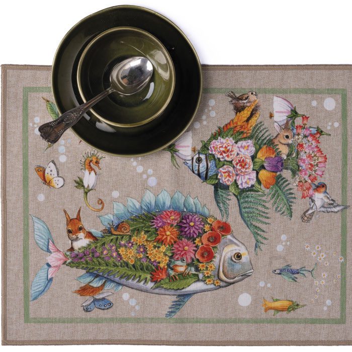 Tessitura Toscana Telerie Set 2 Tovagliette Americane Mymat Pesciflora
