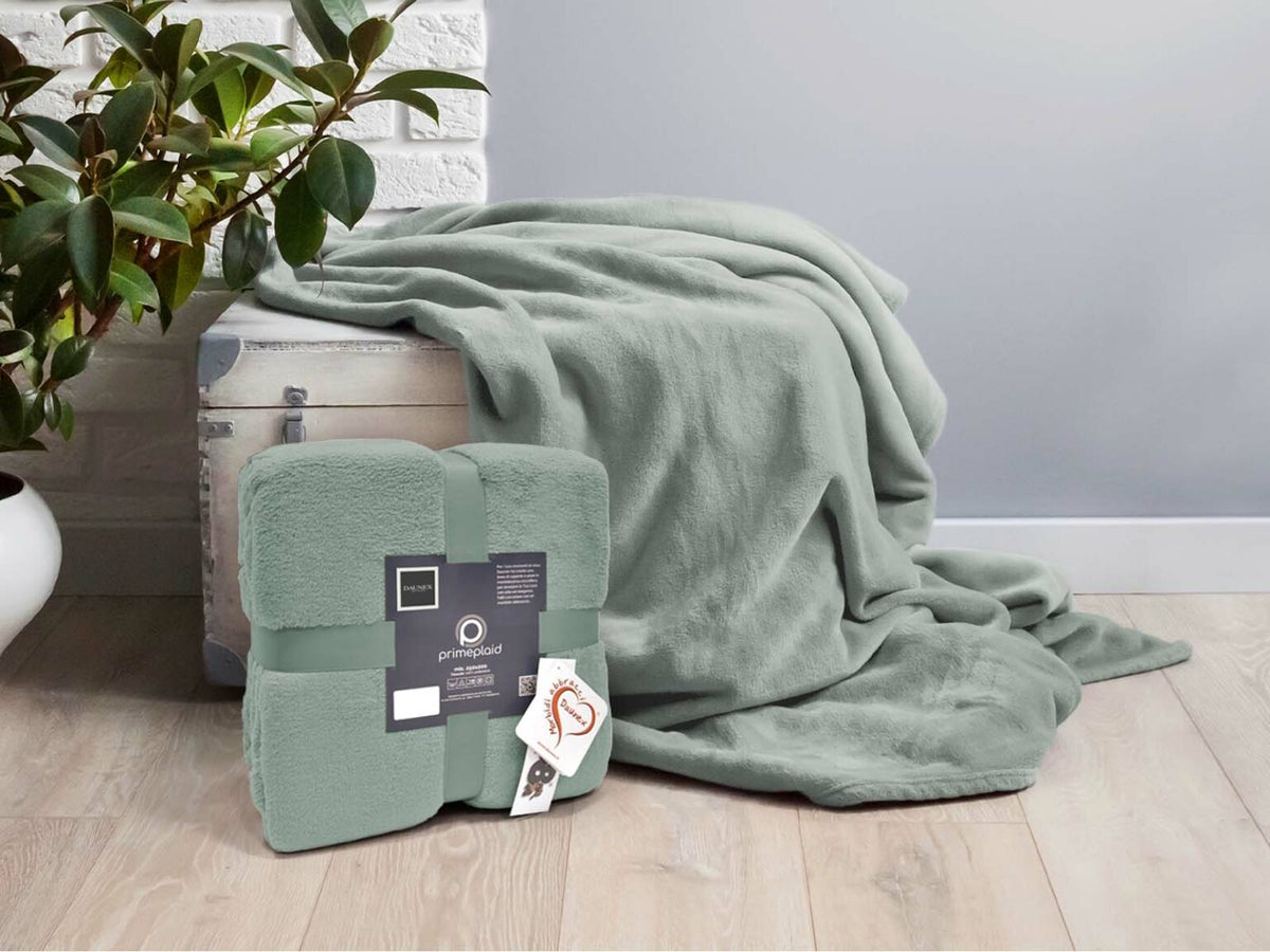 Daunex Plaid E Coperta In Morbido Pile Prime Salvia