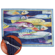 Tessitura Toscana Telerie Set 2 Tovagliette Americane Mymat Poisson Bleu