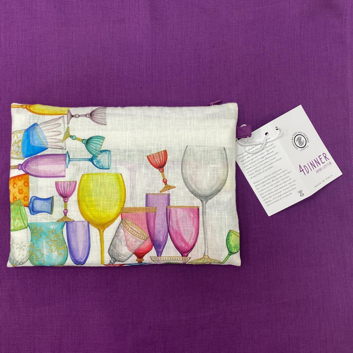 Tessitura Toscana Telerie 4Dinner Set 4 Tovaglioli In Lino Stampato Cincin
